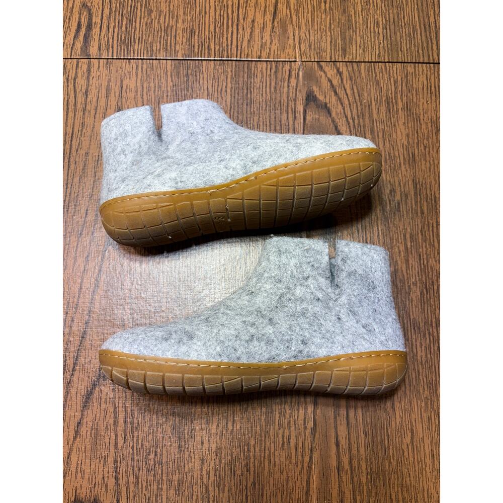 Glerups Unisex Gray Wool Boot Slipper with Honey Rubber Sole Size 37 - Picture 3 of 13